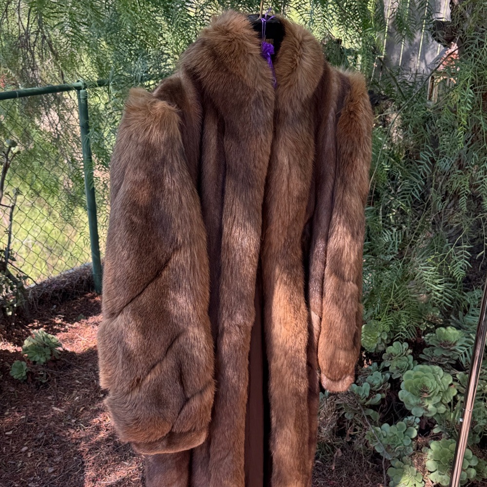 Luxurious Brown Fur Maxi Coat